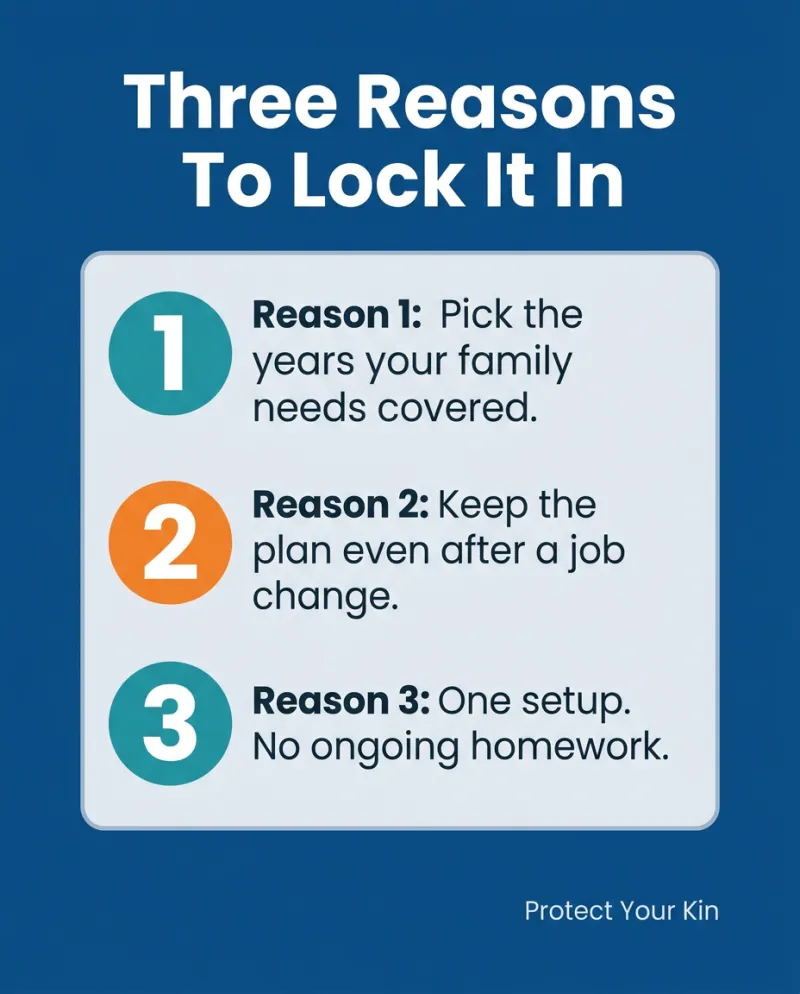 Term life ad: three reasons to lock it in